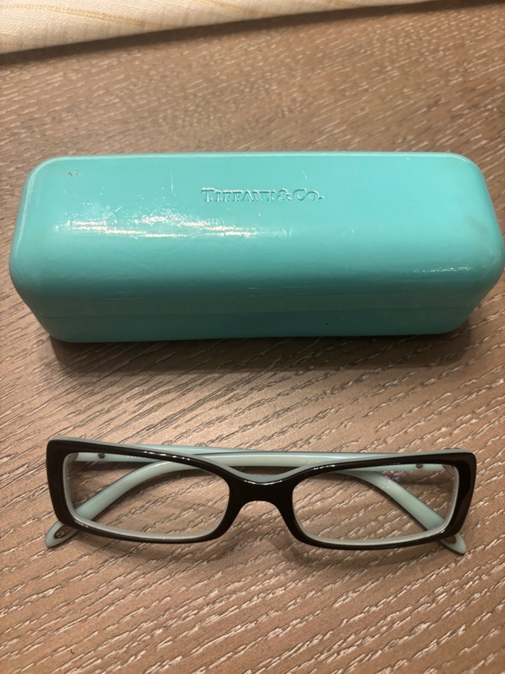 Tiffany & Co. Black Frame Eyeglasses with Turquoise Temples